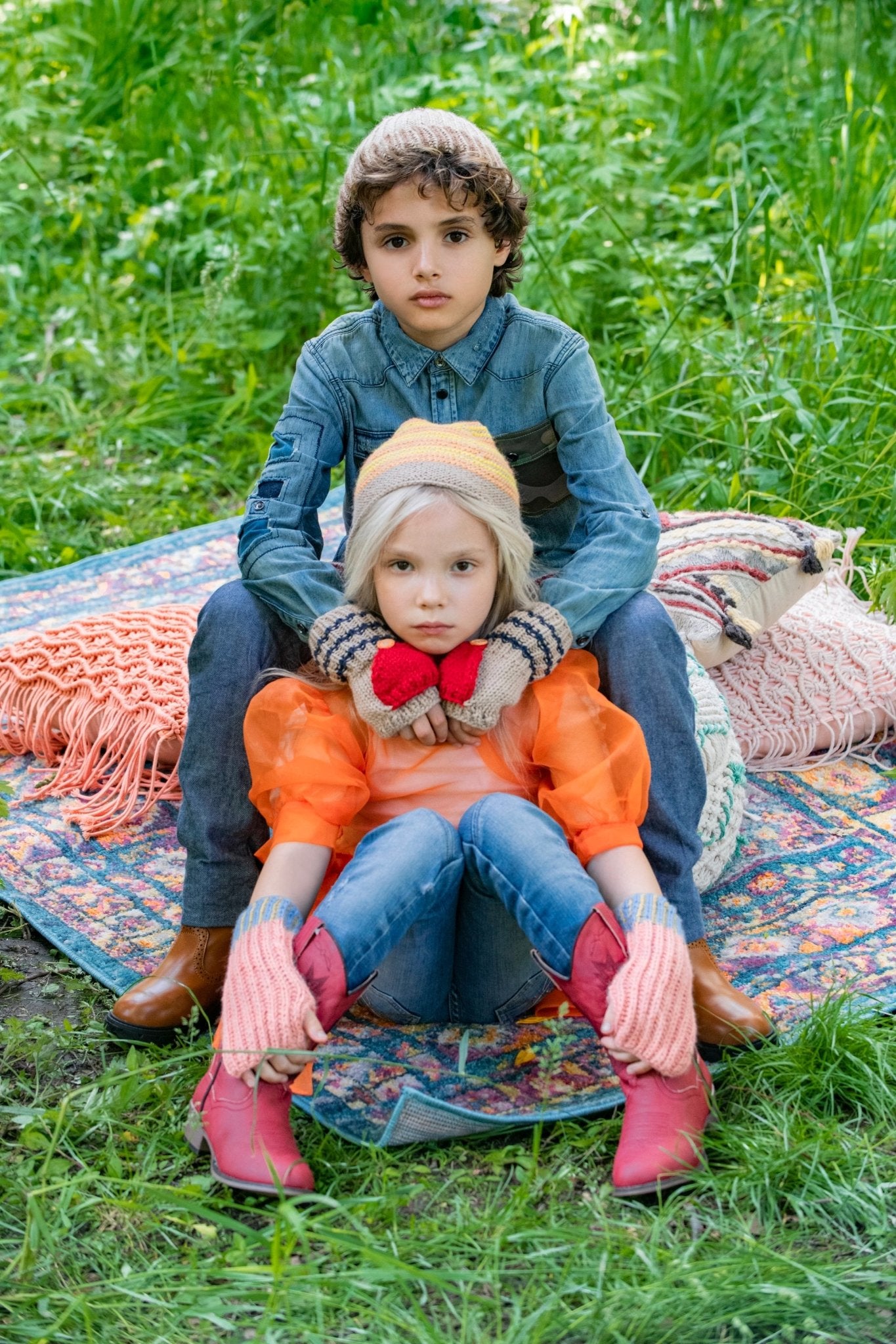 Kids Cable Knit Fingerless Gloves - Cabbages & Kings