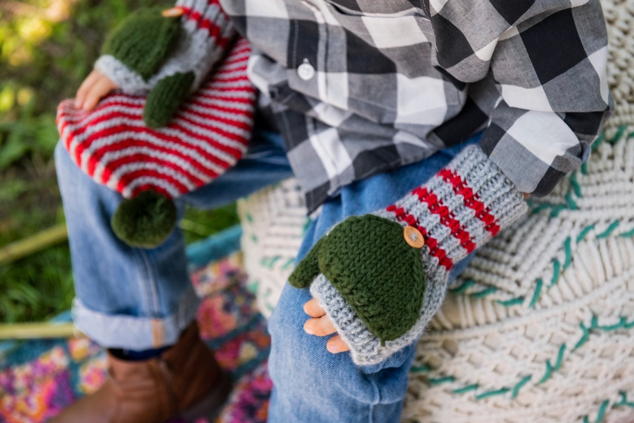 Kids Fingerless Fold - Over Mittens - Cabbages & Kings