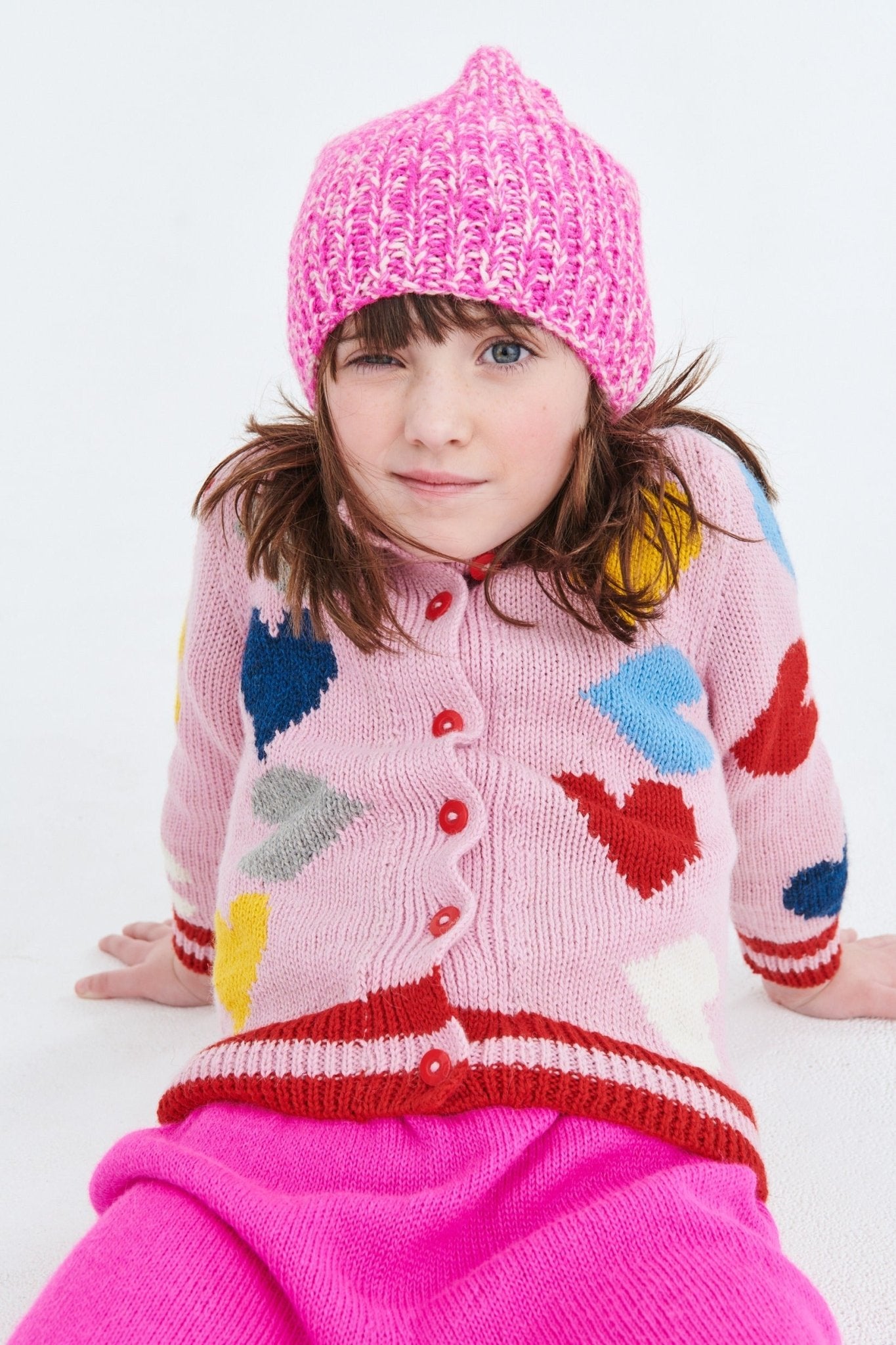 Multi Hearts Cardigan - Cabbages & Kings