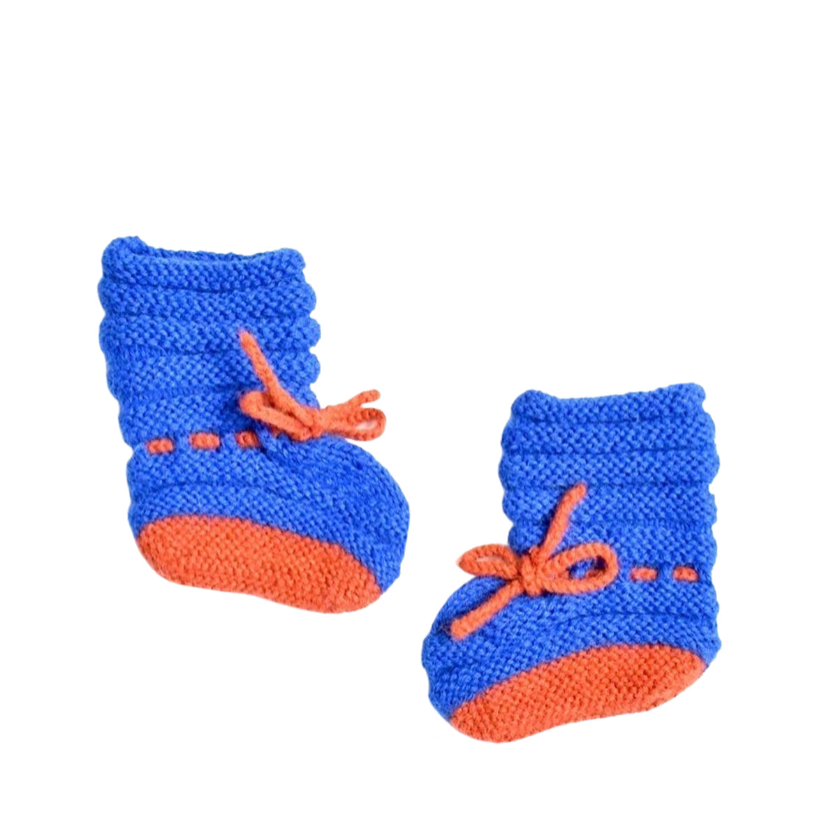 Hand-Knit Baby Tie Booties