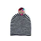 Striped Pom Hat