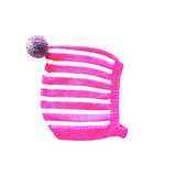 Buttoned Stripe Bonnet