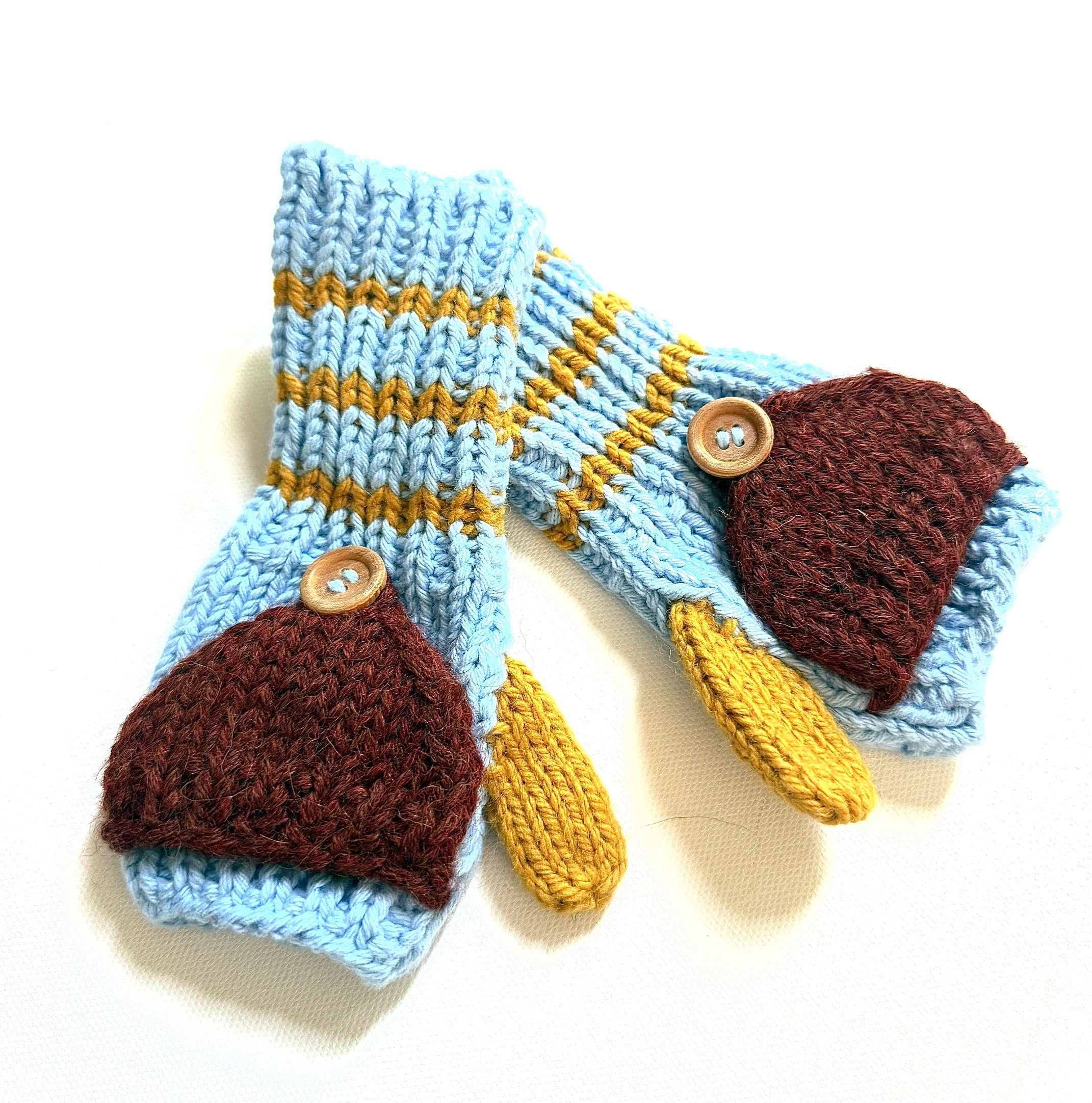Kids Fingerless Fold-Over Mittens
