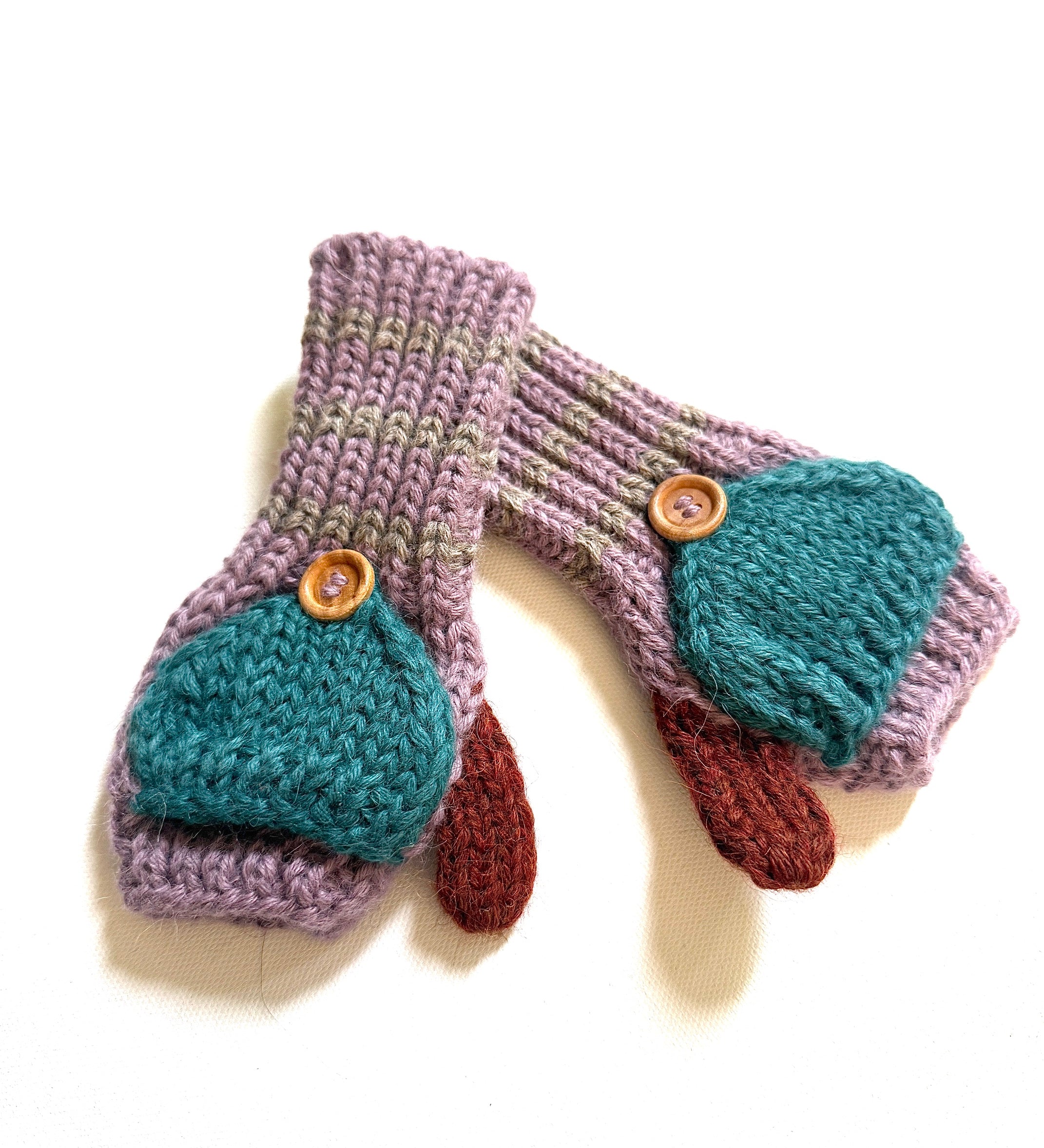 Kids Fingerless Fold-Over Mittens