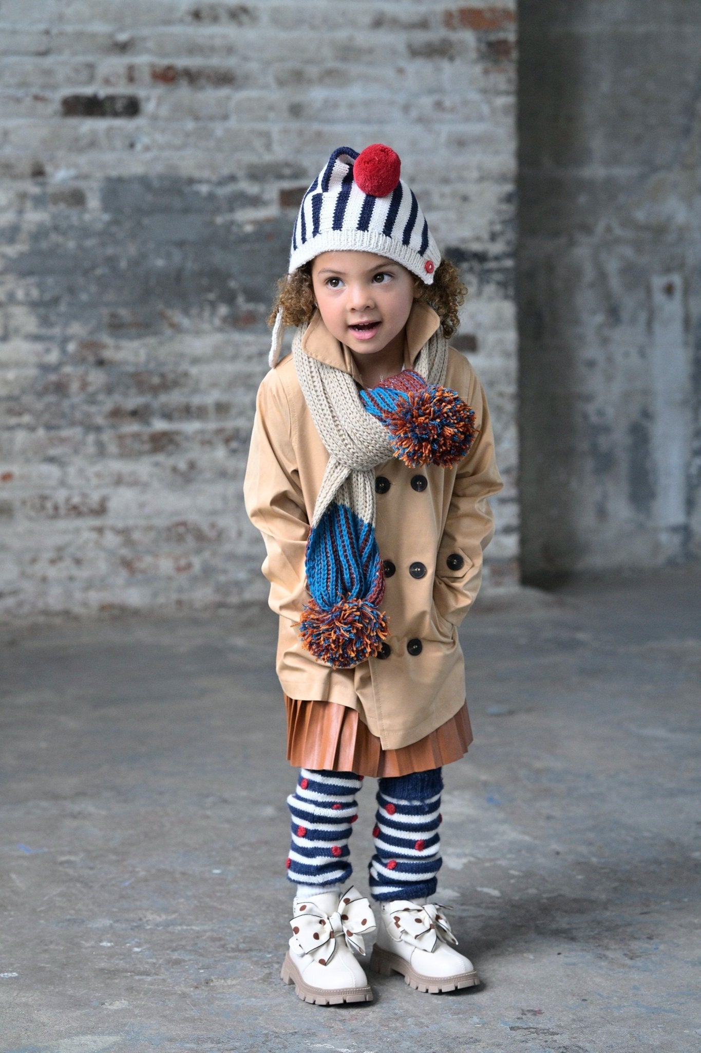 Buttoned Stripe Bonnet - Cabbages & Kings