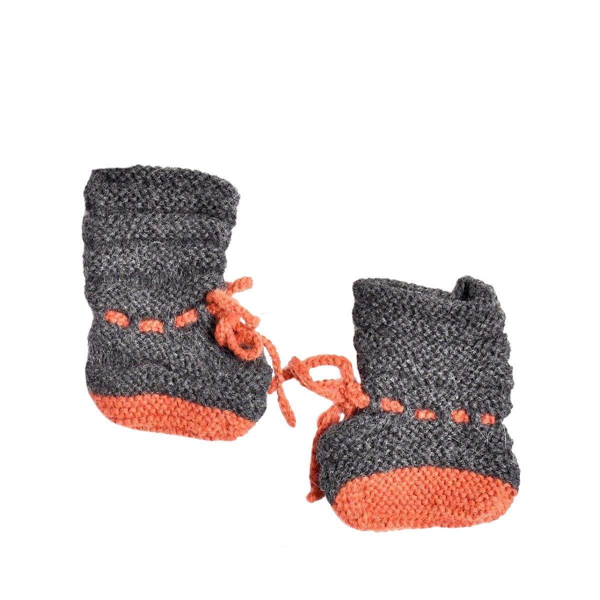 Hand - Knit Baby Tie Booties - Cabbages & Kings