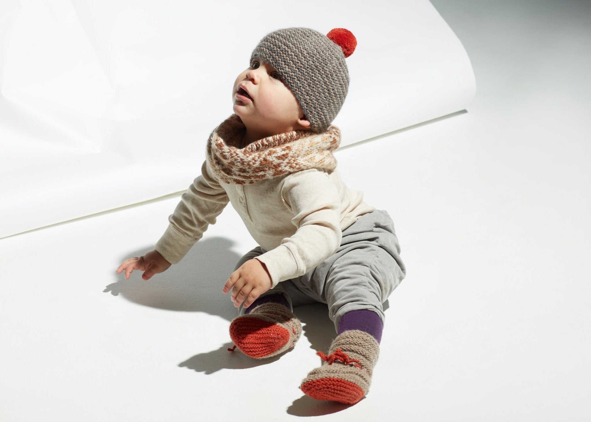 Hand - Knit Baby Tie Booties - Cabbages & Kings
