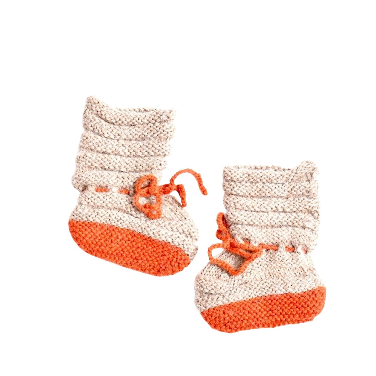 Hand - Knit Baby Tie Booties - Cabbages & Kings