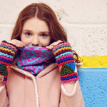 Hand - Knit Multi - Colored Fingerless Gloves - Cabbages & Kings