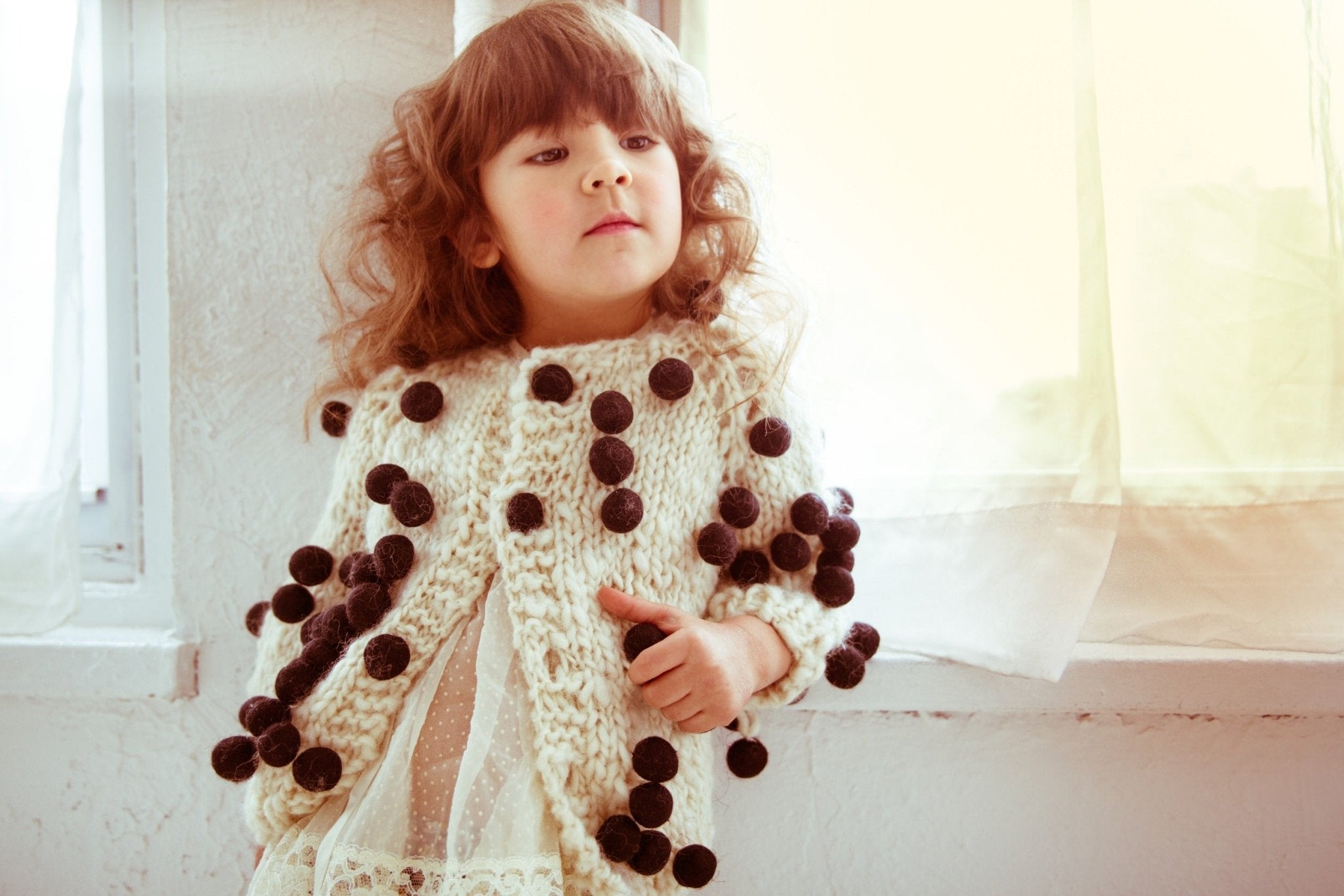 Hand - Knit Pom Cardigan - Cabbages & Kings