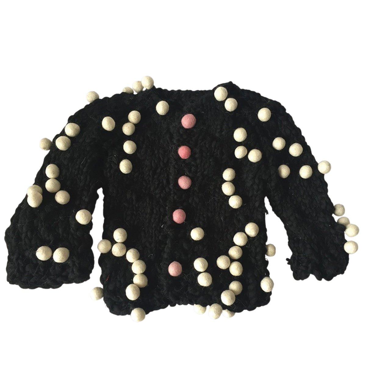 Hand - Knit Pom Cardigan - Cabbages & Kings