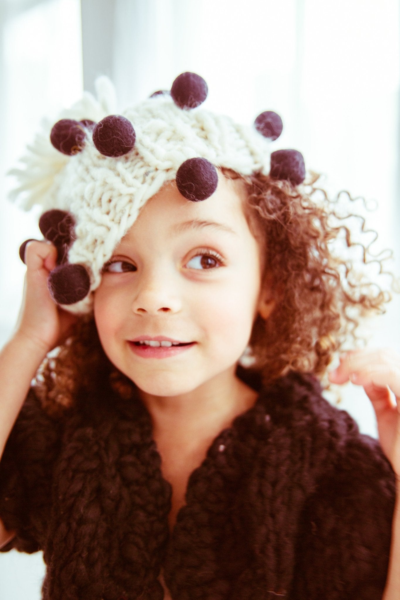 Hand - Knit Pom Hat - Cabbages & Kings