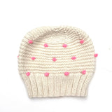 Alpaca Dotted Pom Hat