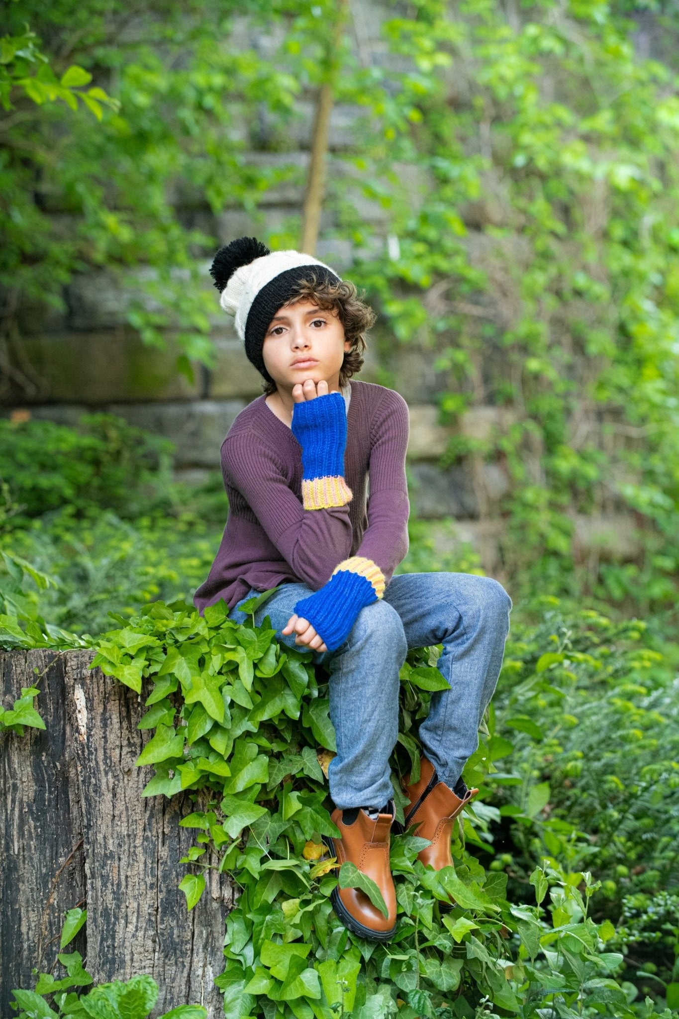 Kids Cable Knit Fingerless Gloves - Cabbages & Kings