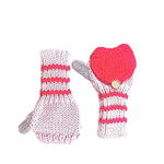 Kids Fingerless Fold - Over Heart Mittens - Cabbages & Kings