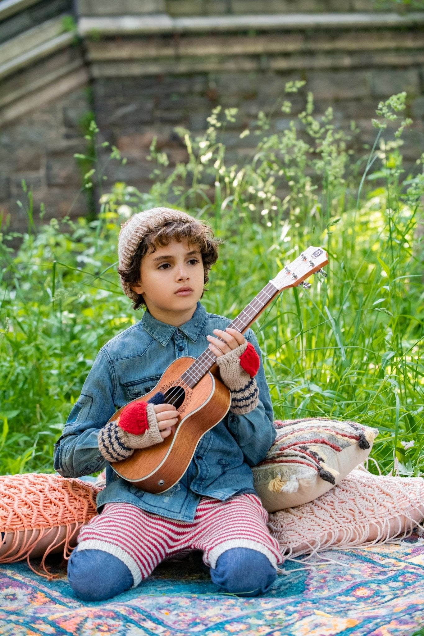 Kids Fingerless Fold - Over Mittens - Cabbages & Kings