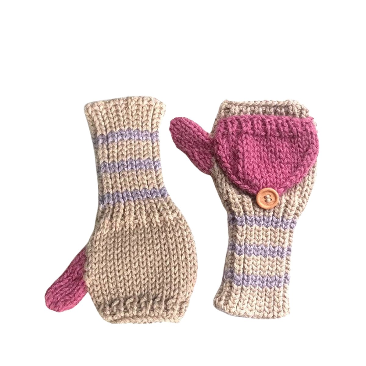 Kids Fingerless Fold - Over Mittens - Cabbages & Kings