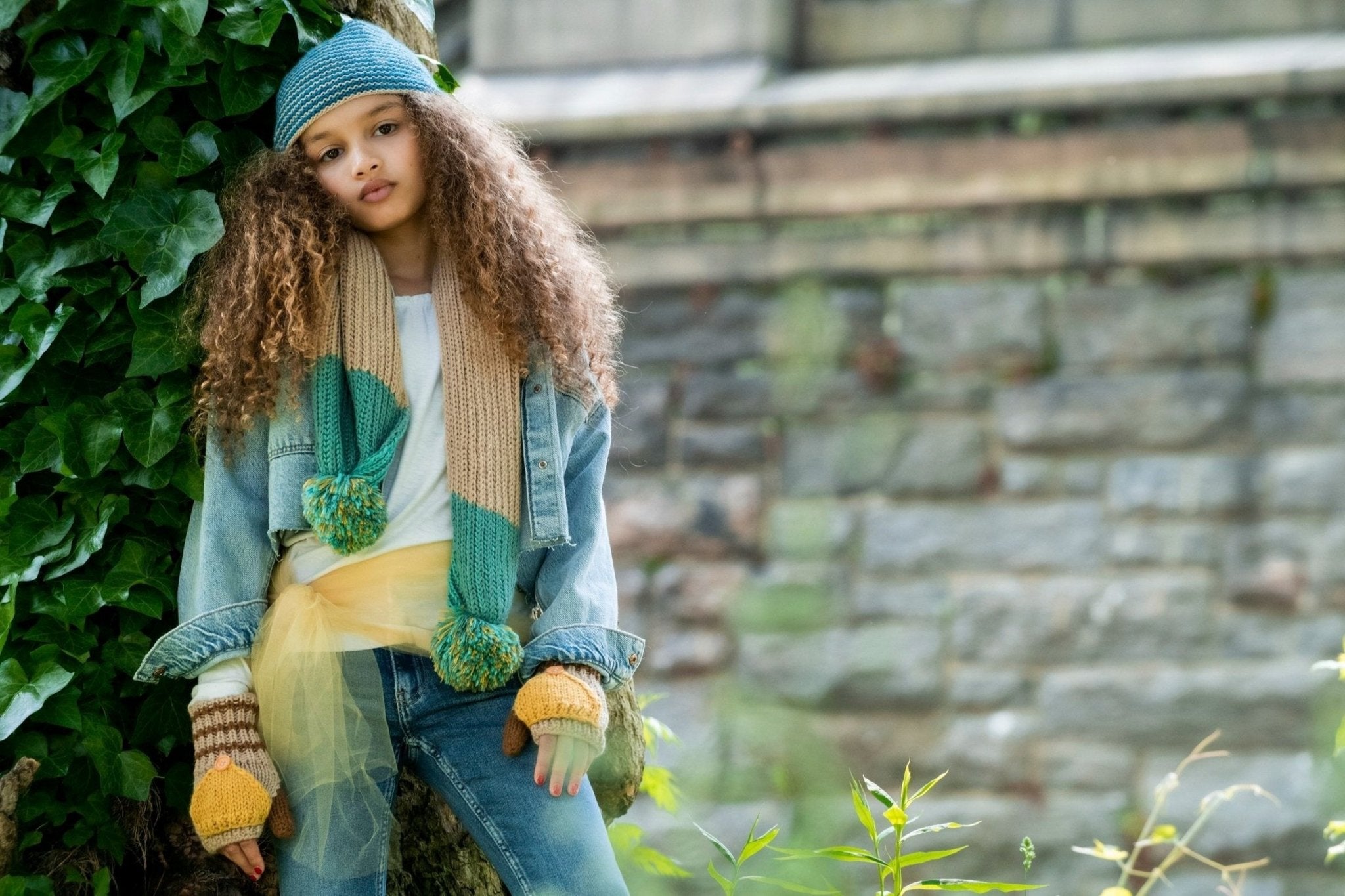 Kids Fingerless Fold - Over Mittens - Cabbages & Kings