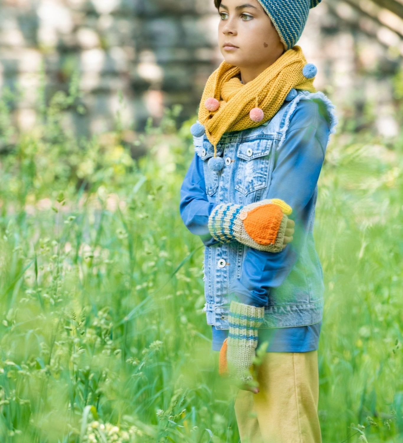 Kids Fingerless Fold - Over Mittens - Cabbages & Kings
