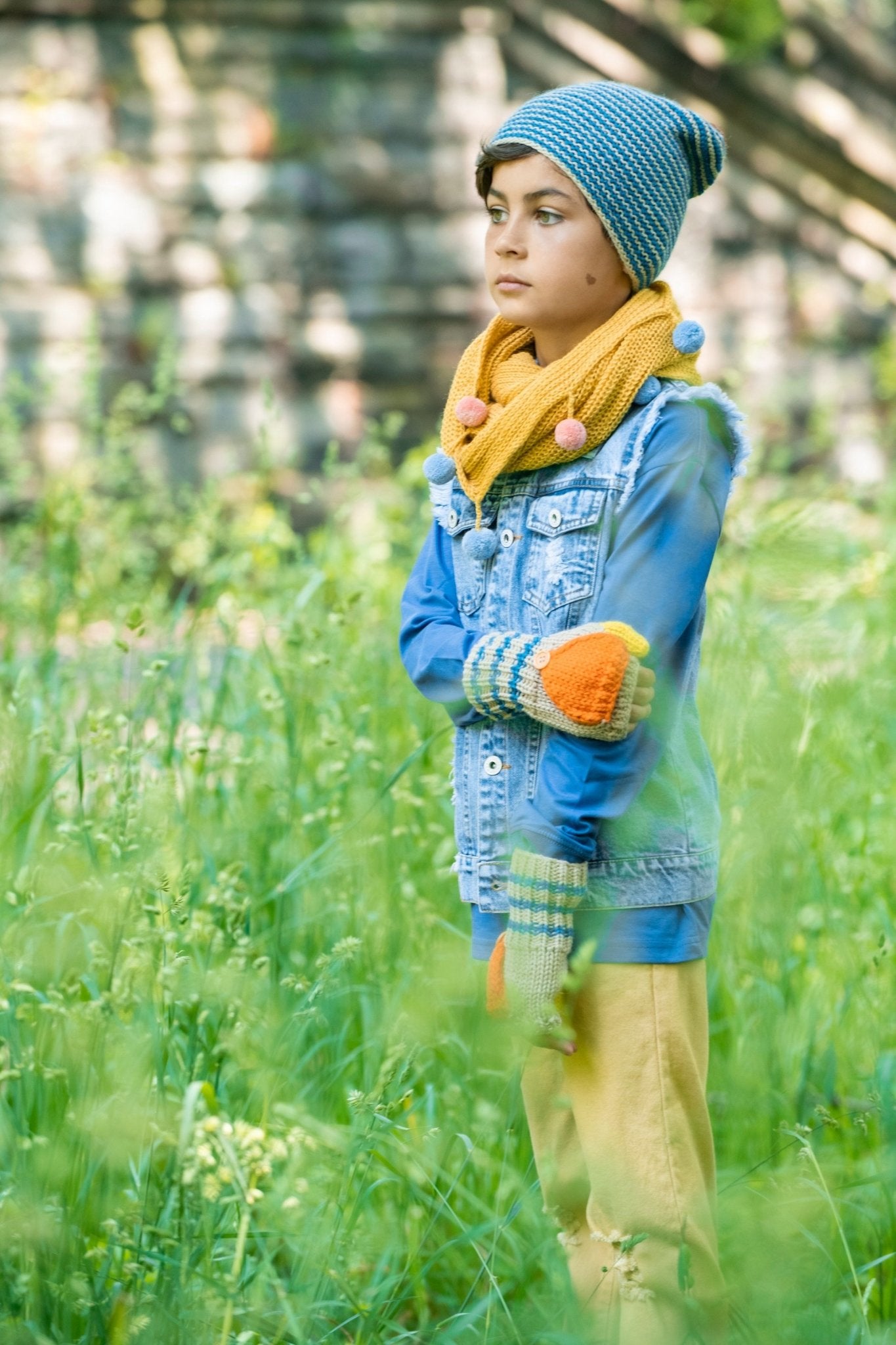 Kids Fingerless Fold - Over Mittens - Cabbages & Kings