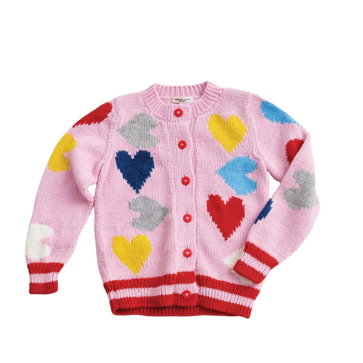 Multi Hearts Cardigan - Cabbages & Kings