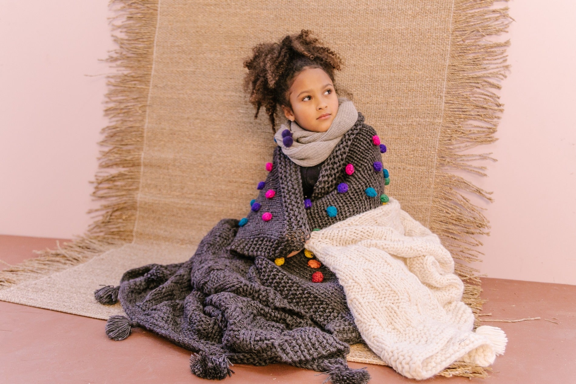 Tassel Hand - Knit Blanket - Cabbages & Kings